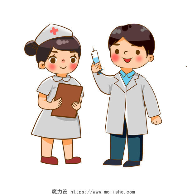 卡通医师节医生护士元素素材
